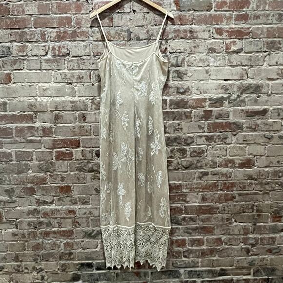 Vintage Y2K Sue Wong Gold Overlay Formal Maxi Dress Size Large - Picture 5 of 6